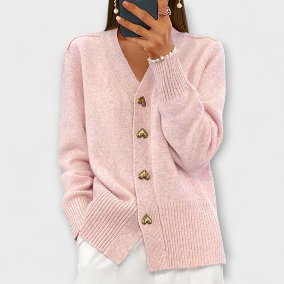 Marij – Pull pour femmes avec décolleté en V au look vintage