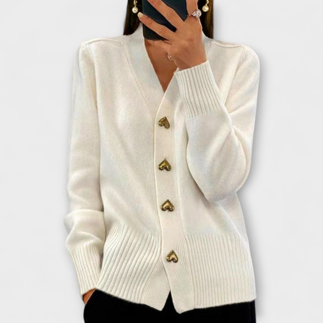 Marij – Pull pour femmes avec décolleté en V au look vintage