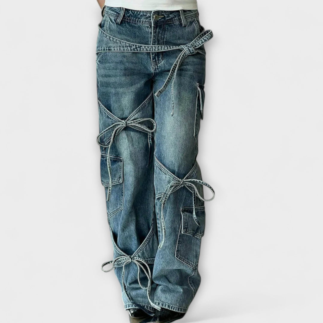 Paloma - Jeans en Denim Utility avec Détail en Nœud