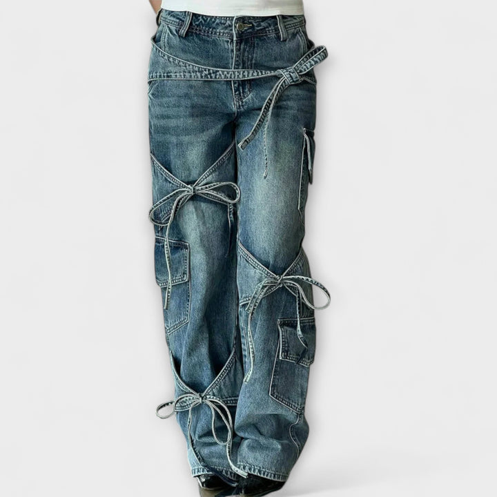 Paloma - Jeans en Denim Utility avec Détail en Nœud