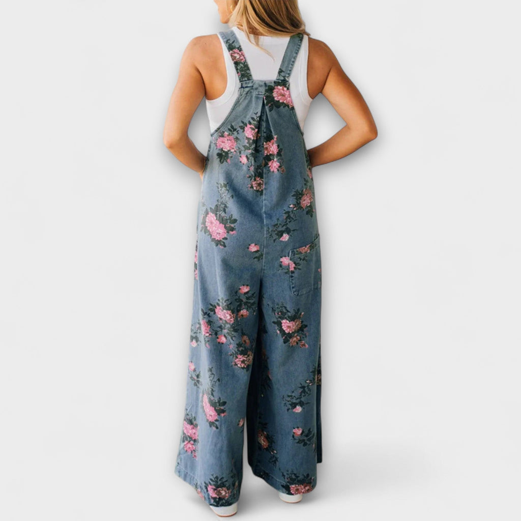 Bethany - Salopette en Denim avec Motif Floral