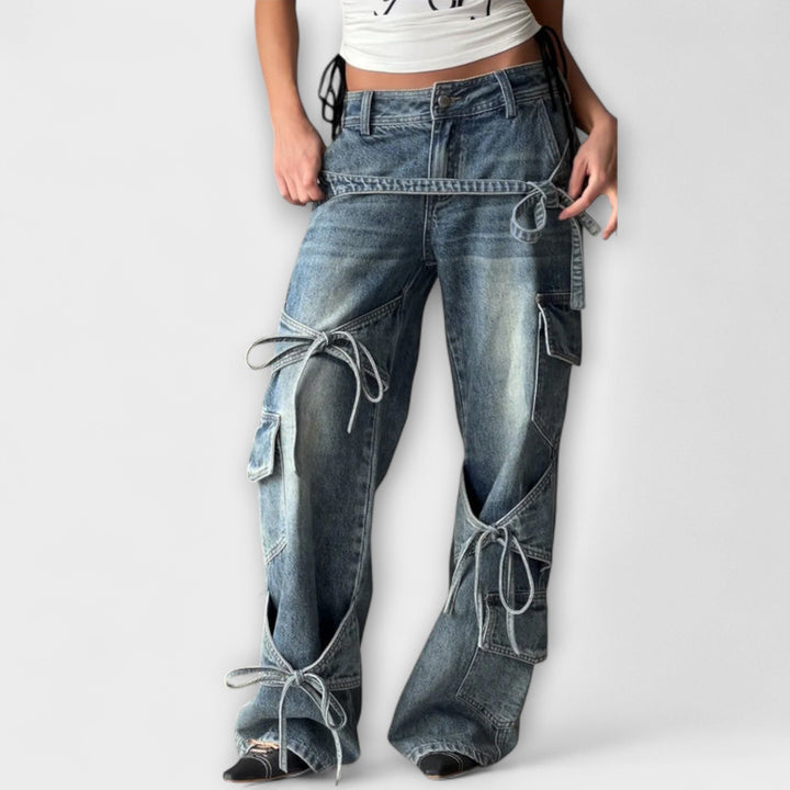 Paloma - Jeans en Denim Utility avec Détail en Nœud