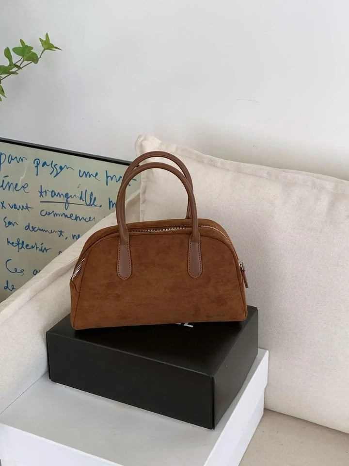Sac Tote Vintage Marron en Daim - Sac de Luxe Stylé et Fonctionnel pour Femmes
