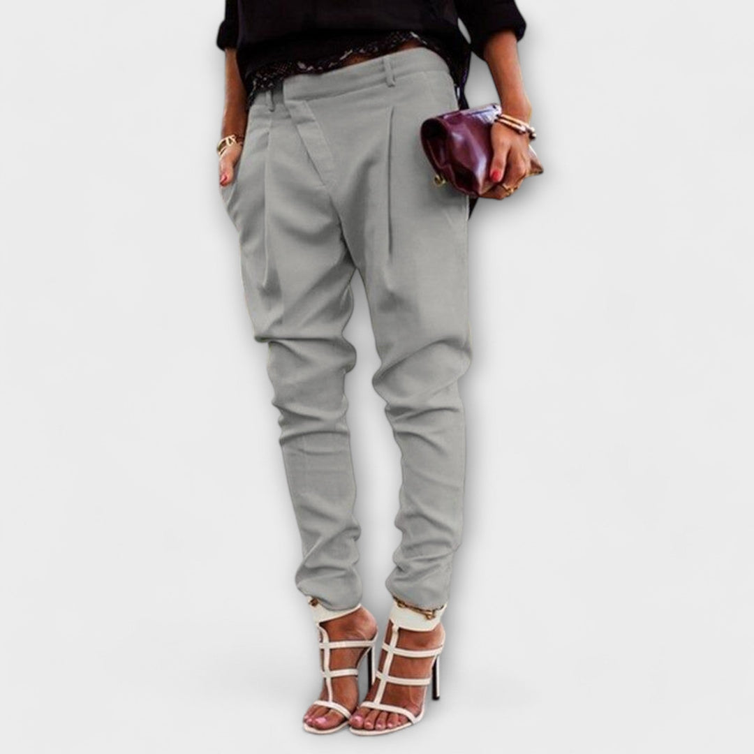 Aravelle – Pantalons taille haute avec plis