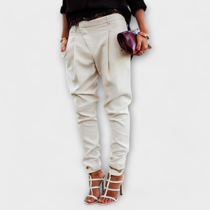 Aravelle – Pantalons taille haute avec plis