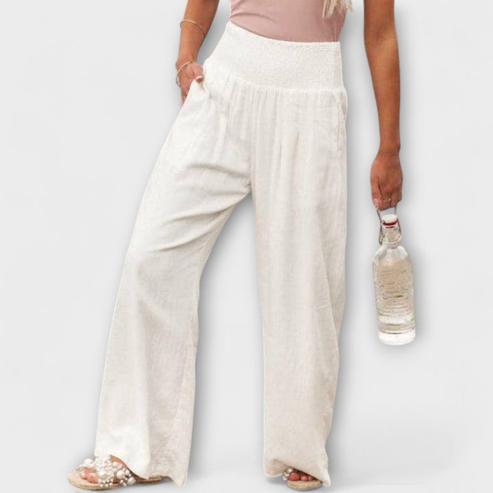 Thearya - Pantalons Larges en Lin Décontractés