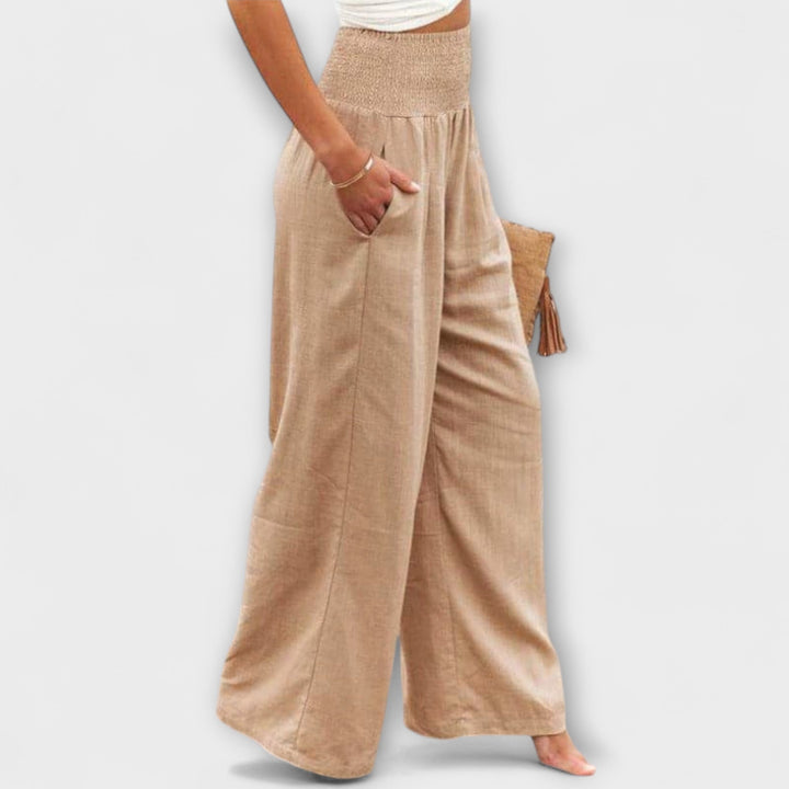 Thearya - Pantalons Larges en Lin Décontractés