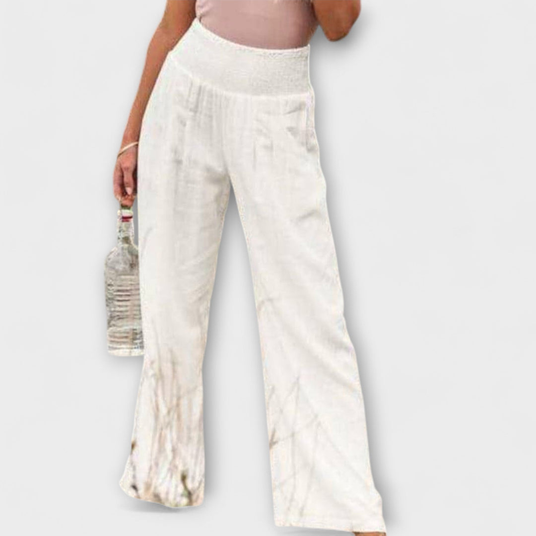 Thearya - Pantalons Larges en Lin Décontractés