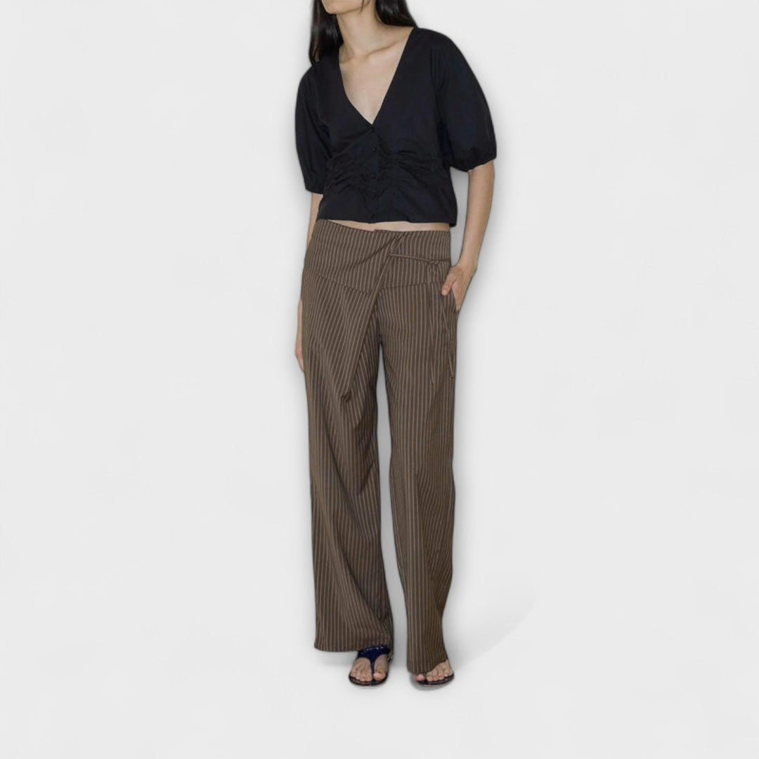 Julia - Pantalons Rayés Pliables