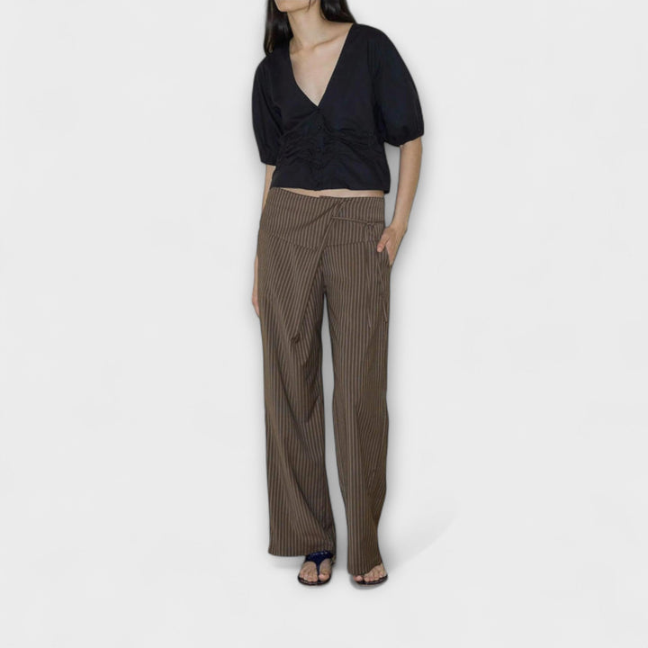 Julia - Pantalons Rayés Pliables
