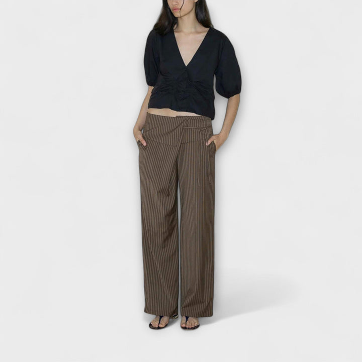 Julia - Pantalons Rayés Pliables
