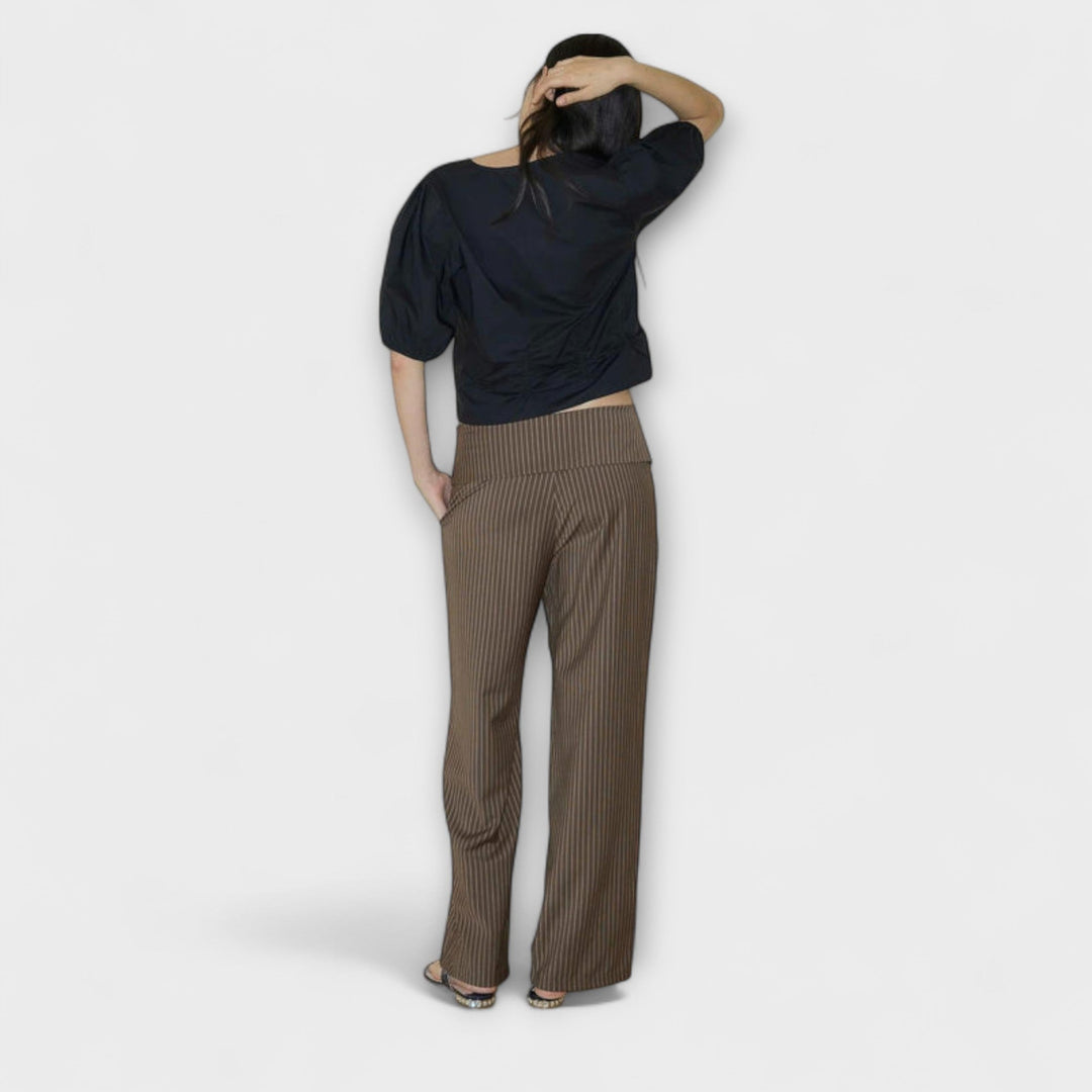 Julia - Pantalons Rayés Pliables