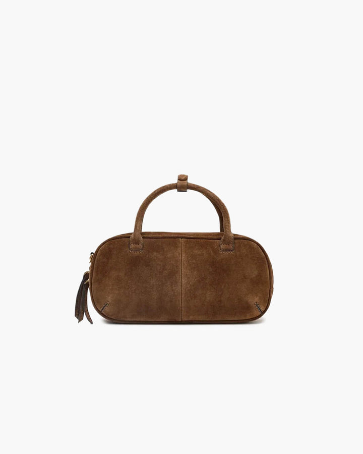 Sac à Main Mini en Suédine avec Deux Poignées - Sac Baguette Décontracté à Bandoulière