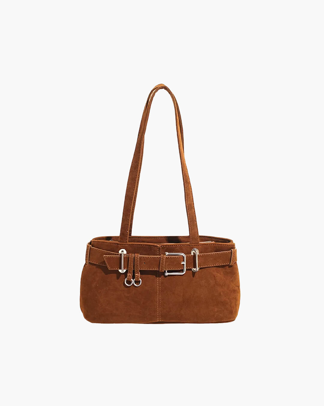 Sac à Bandoulière en Suède de Grande Capacité pour Femme avec Élégante Boucle Française