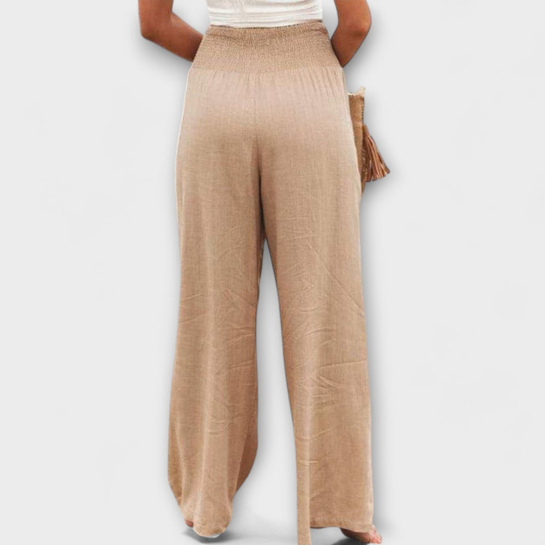 Thearya - Pantalons Larges en Lin Décontractés