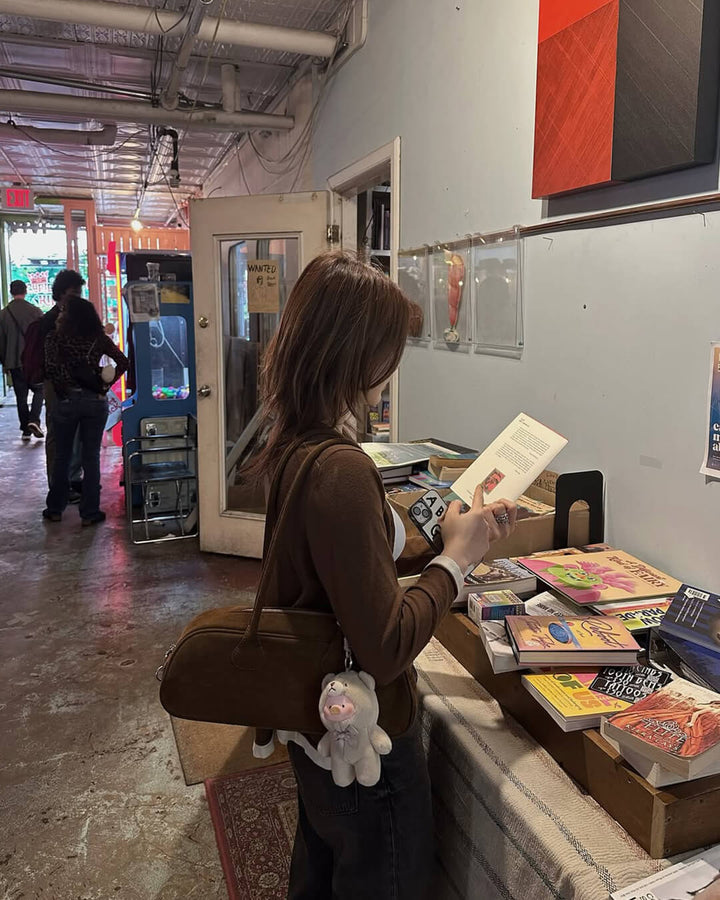 Sac Vintage à Bandoulière en Suède Synthétique pour Femmes - Sac Quotidien en Velours Doux
