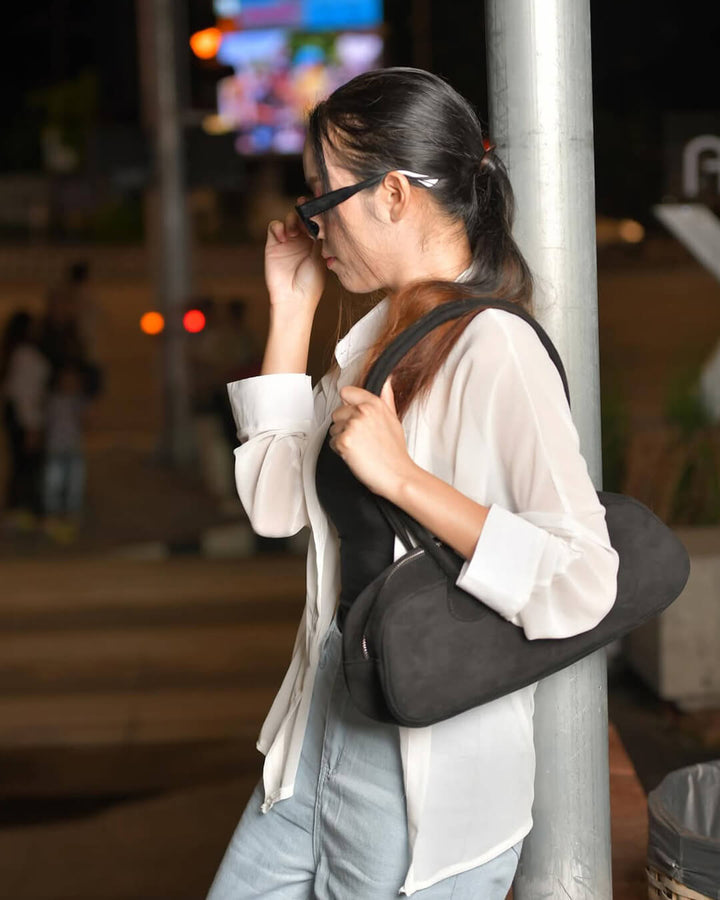 Sac Vintage à Bandoulière en Suède Synthétique pour Femmes - Sac Quotidien en Velours Doux