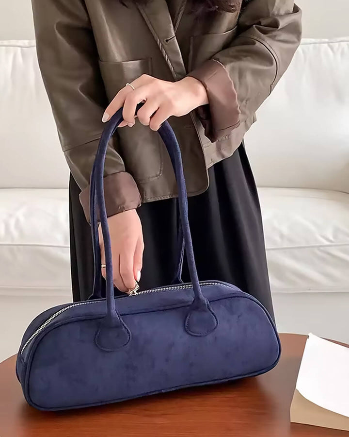 Sac Vintage à Bandoulière en Suède Synthétique pour Femmes - Sac Quotidien en Velours Doux