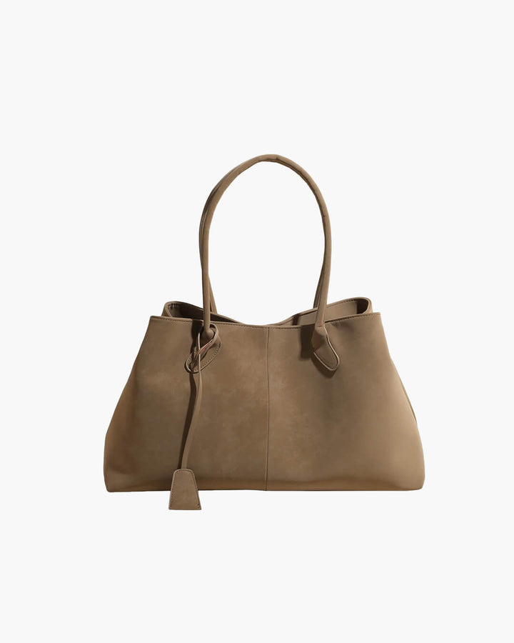 Sac à Bandoulière Élégant de Grande Capacité en Suédine Synthétique pour Femmes - Sac Polyvalent