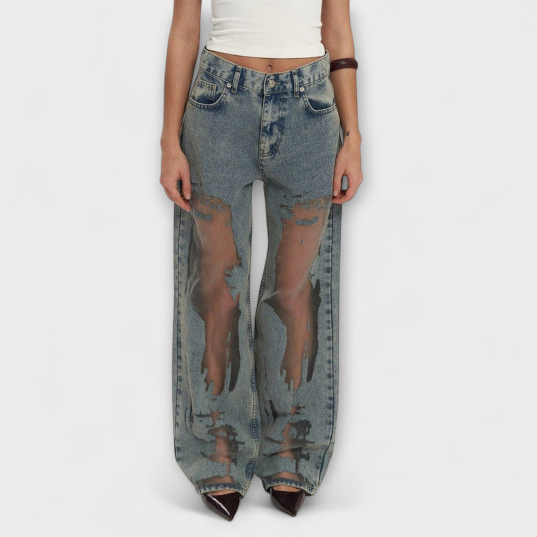 Rayne - Jeans en Denim Bleu Transparent Trixie