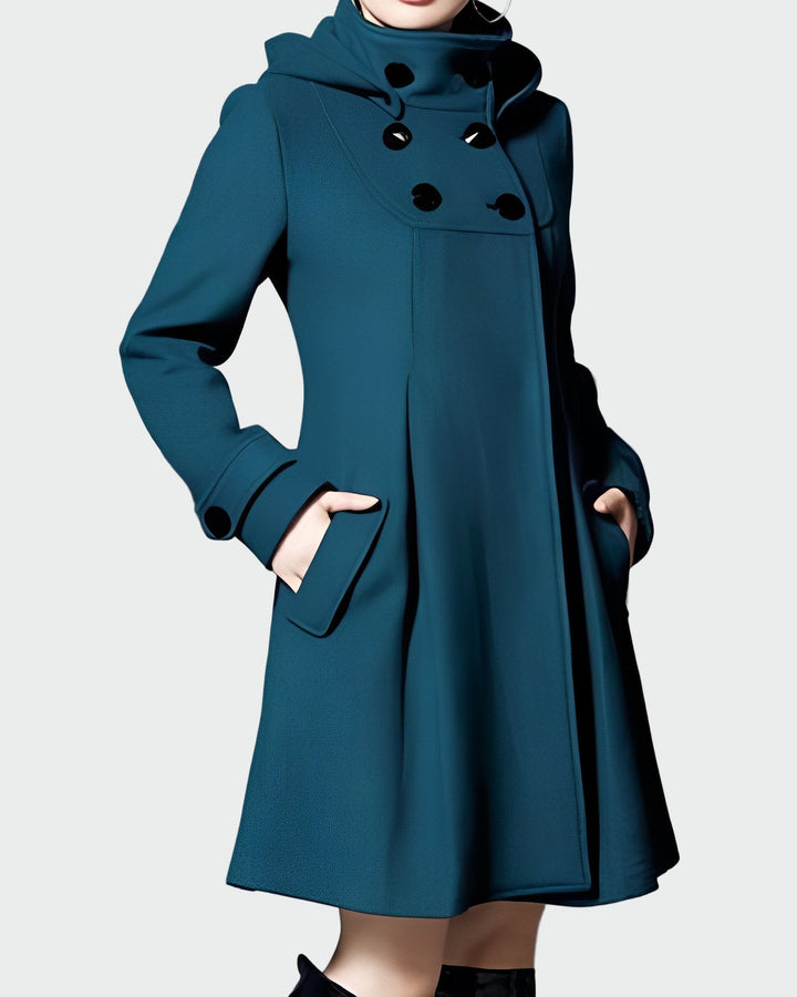 Manteau avec capuche et col
