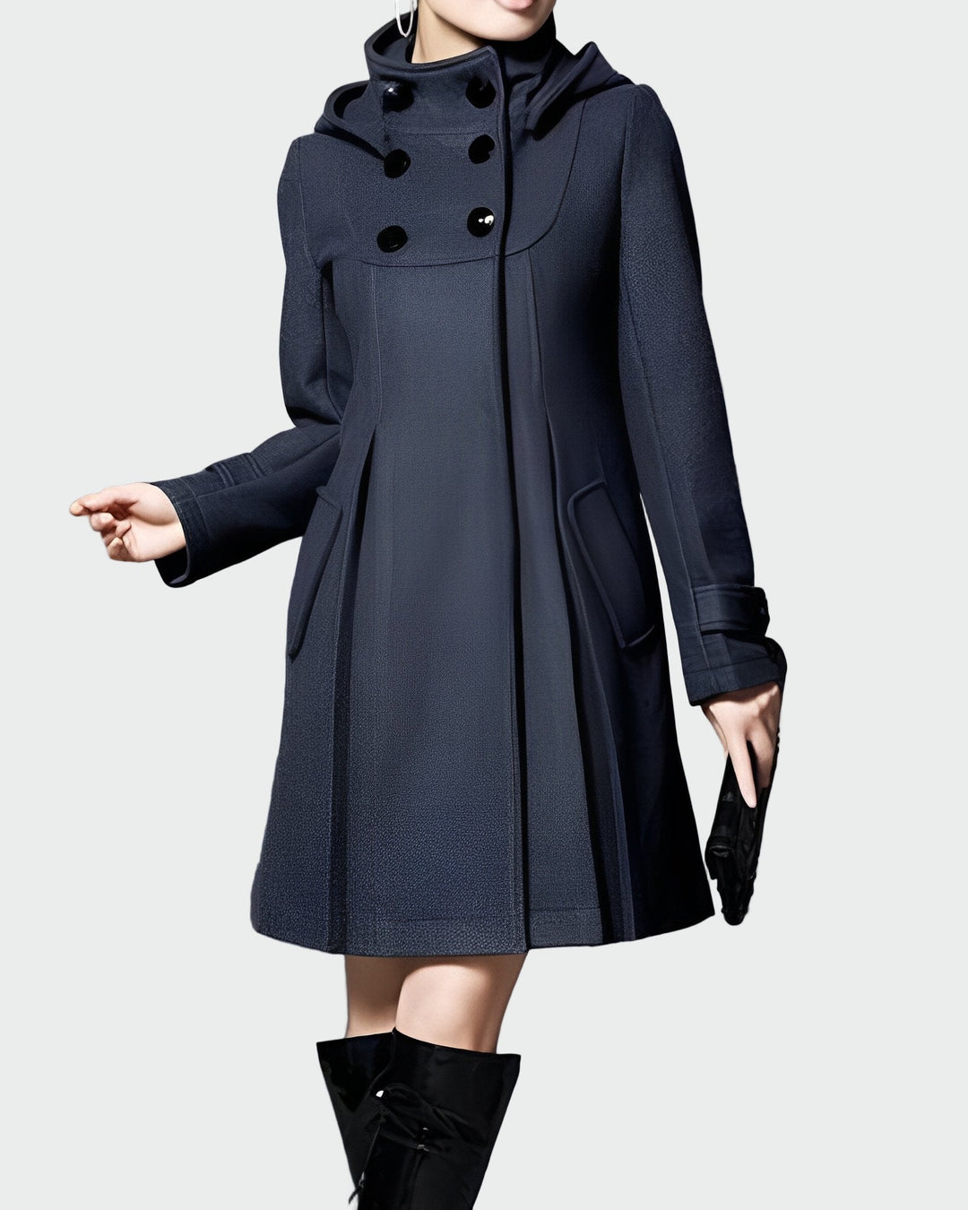 Manteau avec capuche et col