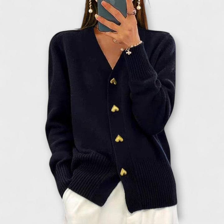 Marij – Pull pour femmes avec décolleté en V au look vintage