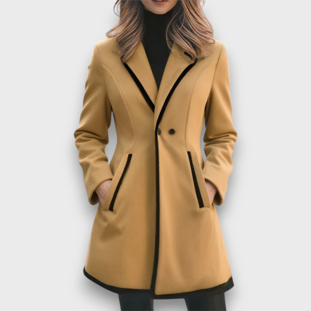 Morenza – Manteau blanc avec bordures noires