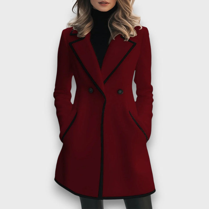 Morenza – Manteau blanc avec bordures noires
